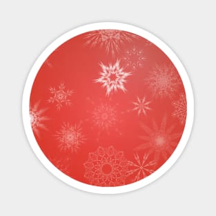 Snowflakes red Magnet